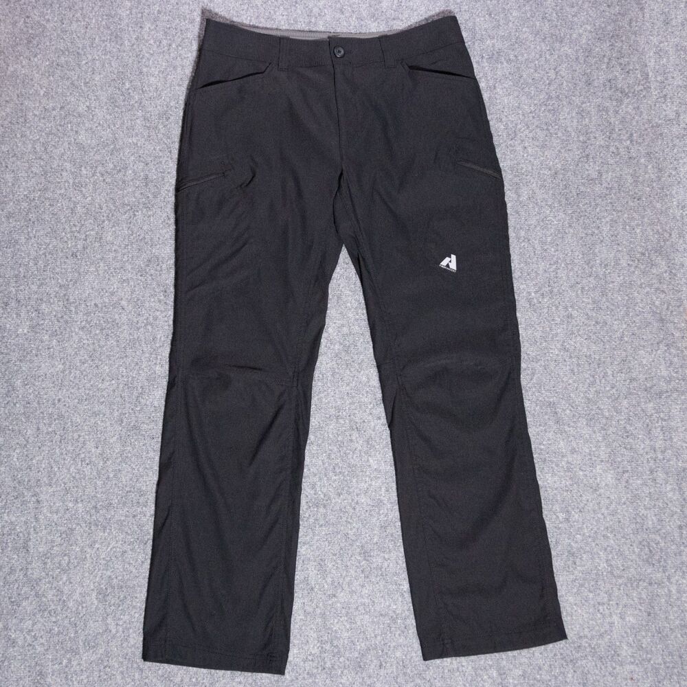 Eddie Bauer First Ascent Guide Pro Pants Men's 35x32 Black Nylon Hiking Cargo